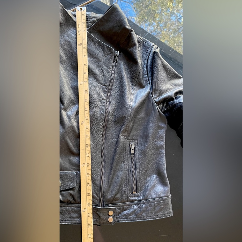 Vince Lamb Leather Biker Jacket Size Large - Picture 11 of 16